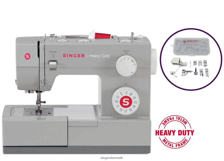 SINGER heavy duty 4423 symaskine og trykfodssæt bundt maskiner 26J46V20