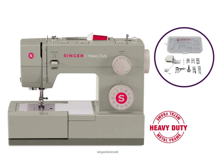 SINGER heavy duty 4452 og trykfodssæt bundt maskiner 26J46V5