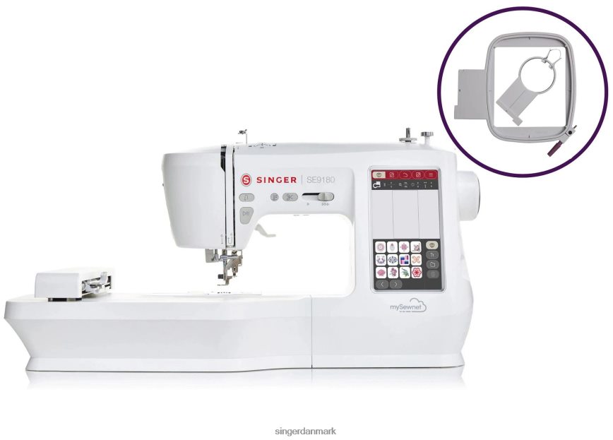 SINGER se9180 sy- og broderimaskine og bundt med bøjler maskiner 26J46V1