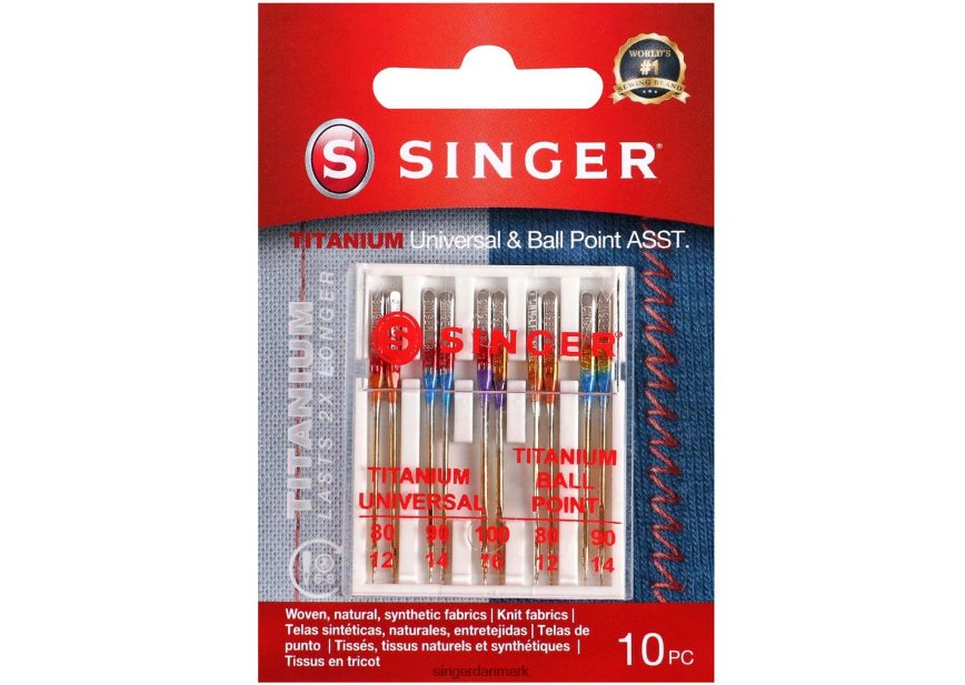 SINGER titanium universal & kuglespids nåle, diverse størrelser tilbehør 26J46V87