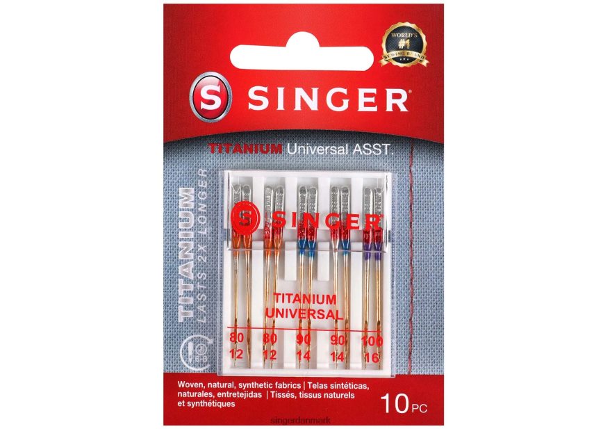 SINGER titanium universal nåle assorterede størrelser tilbehør 26J46V86